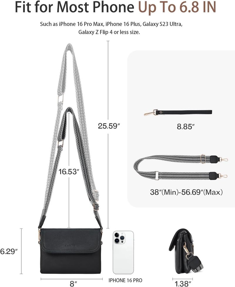 CHOLISS Small Crossbody Bags for Women, Vegan Leather Cell Phone Purse, Mini Travel Purse with Adjustable Strap Womens Gifts - Image 5